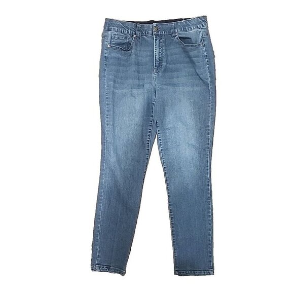 d. Jeans Blue AB Technology Tapered Leg Stretch High Rise Denim Women's 14W - Picture 2 of 10